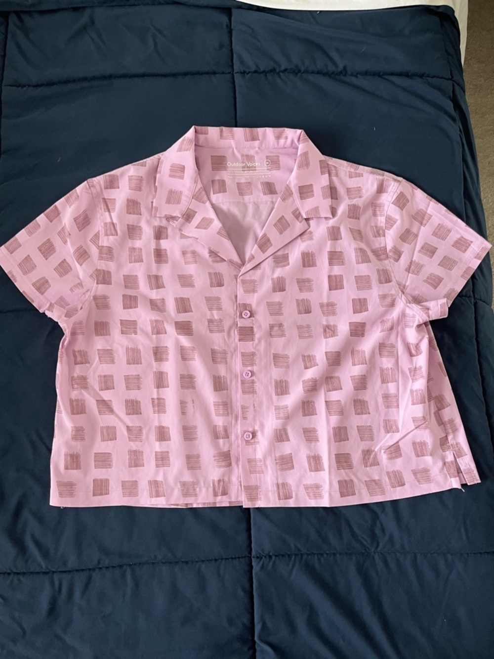 Outdoor Voices OVE SolarCool Tourist Shirt - Orchid Check